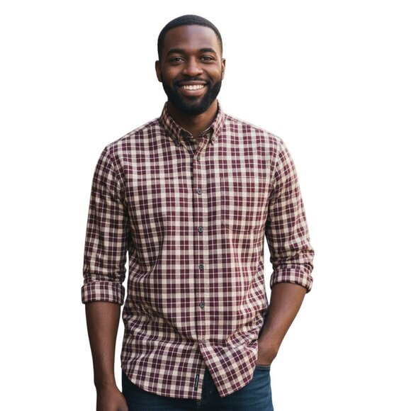 Marmot Flannel Shirt Mens Medium Brown Button Down Outdoor Long Sleeve Core - Picture 1 of 16